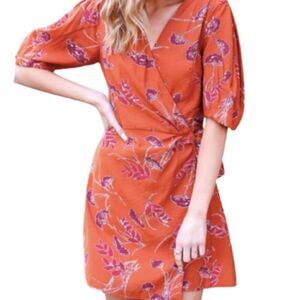 Lumiere Short Sleeve Printed Dress Size Large